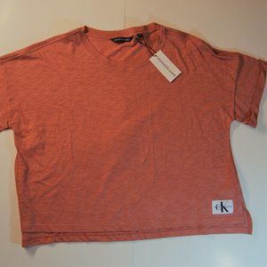 CALVIN KLEIN WOMEN'S XL PINK SHORT SLEEVE TOP NWT